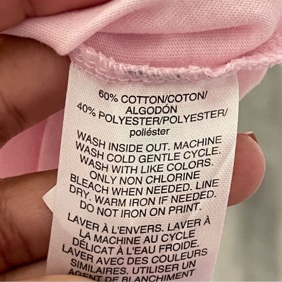 Adidas Girl’s Pink Black Glitter Heart Logo Graphic Short Sleeve Tee Size 5 - Picture 7 of 8